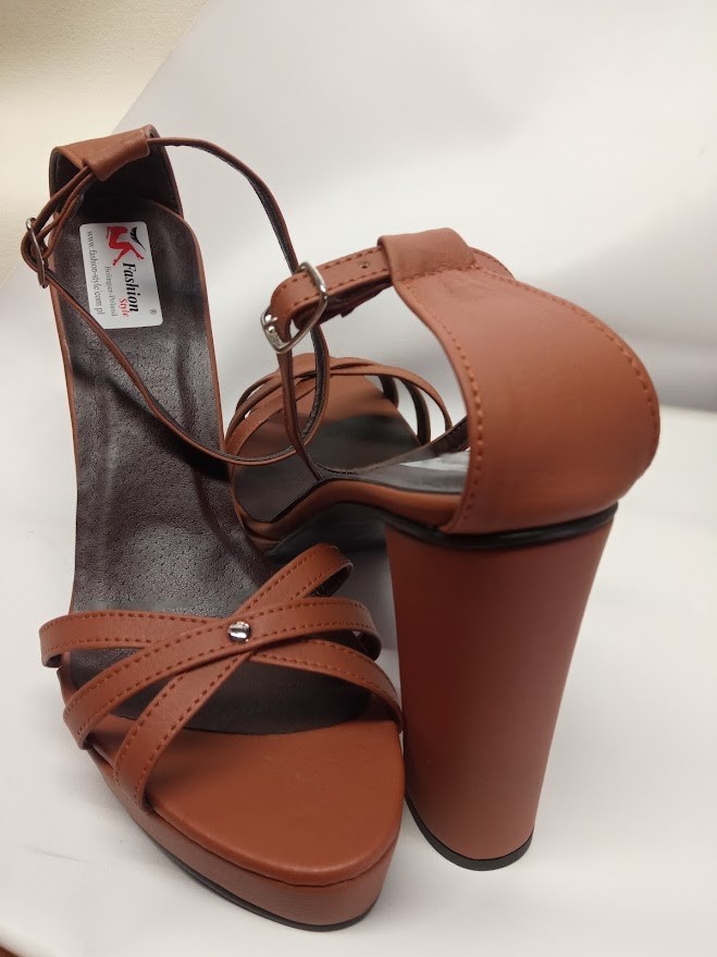 Sandals leather chunky 37 38 39 40 41 42 43 44 45 46 47 platform 2cm heel 13cm PL