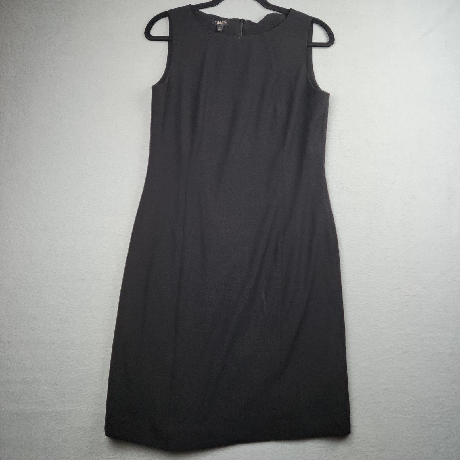 Talbots Dress Womens 6 Black Sleeveless Sheath Knee Length Lined Workwear Office