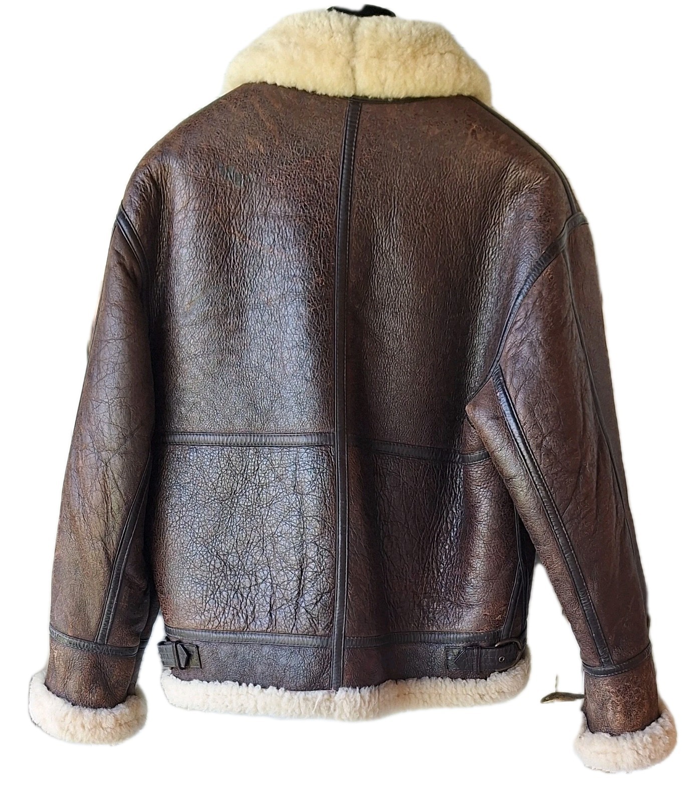AVIREX Type B-3 Leather Flight Mouton Bomber Jacket brown size M 80’s Korea