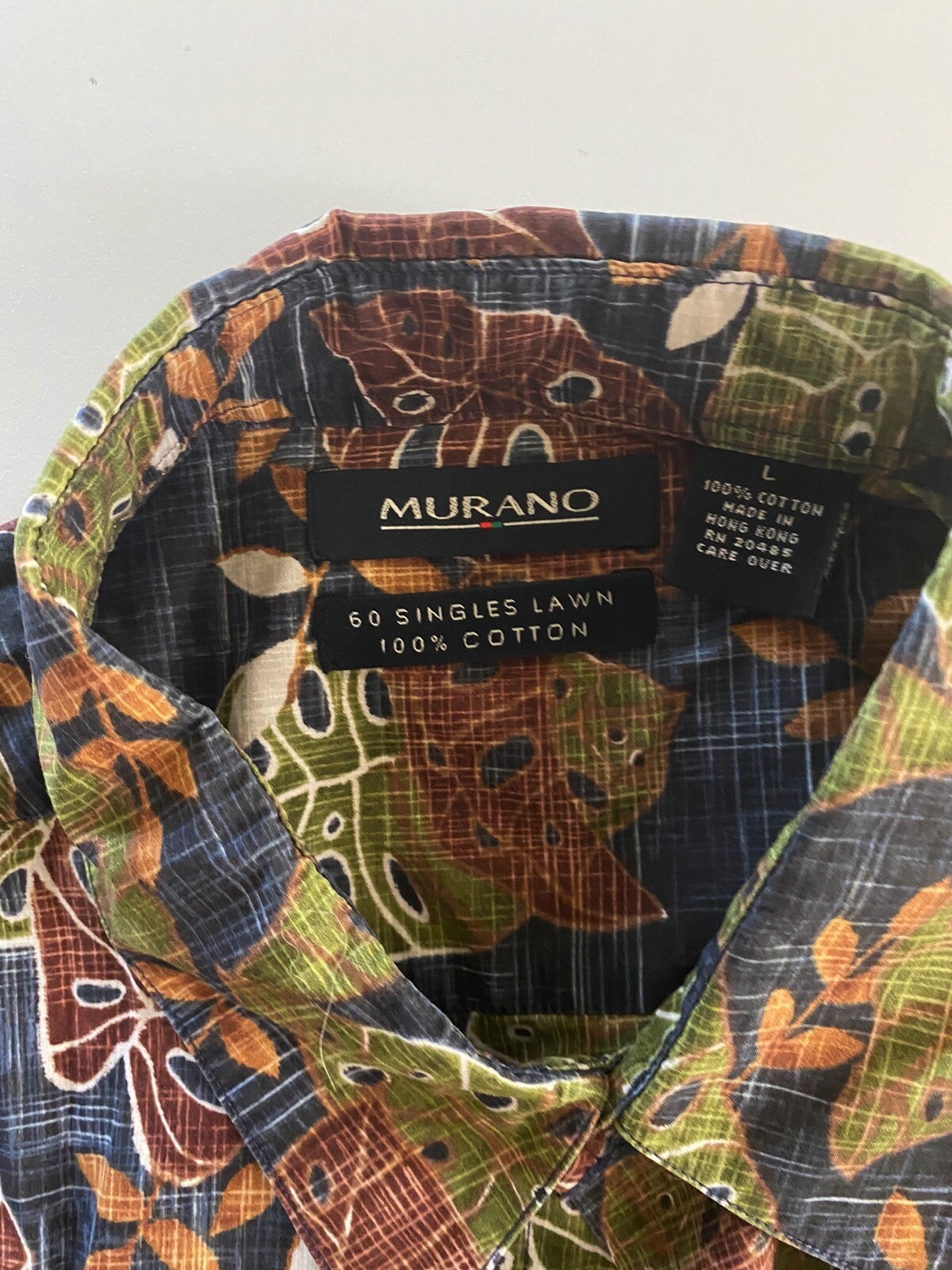 Murano Singles Lawn Cotton Floral CAMP SHIRT Large L