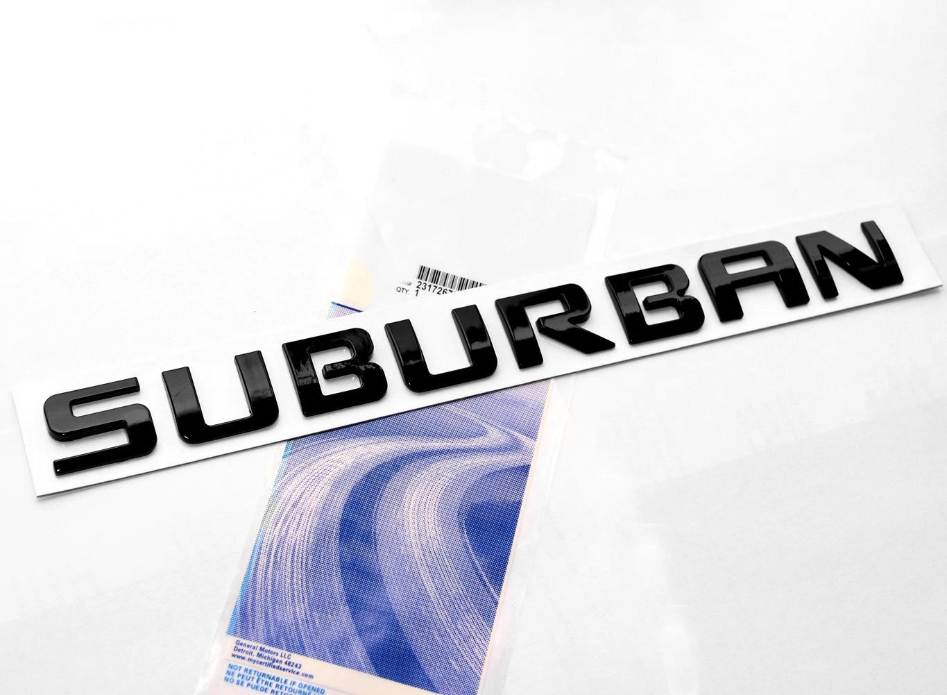 3Pack Black Suburban Nameplate Emblems 1.3in x 1.1in Compatible