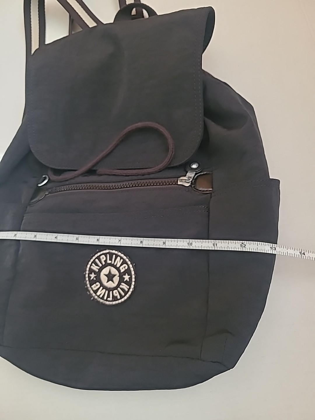 Kipling Womens Textured Zip Silver Tone Hardware Backpack Used