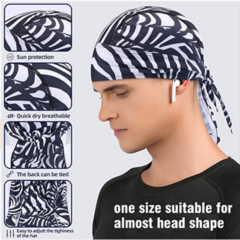 Durag Do Rag for Men Women Skull Cap Bandana Hat Breathable Helmet Linner Beanie