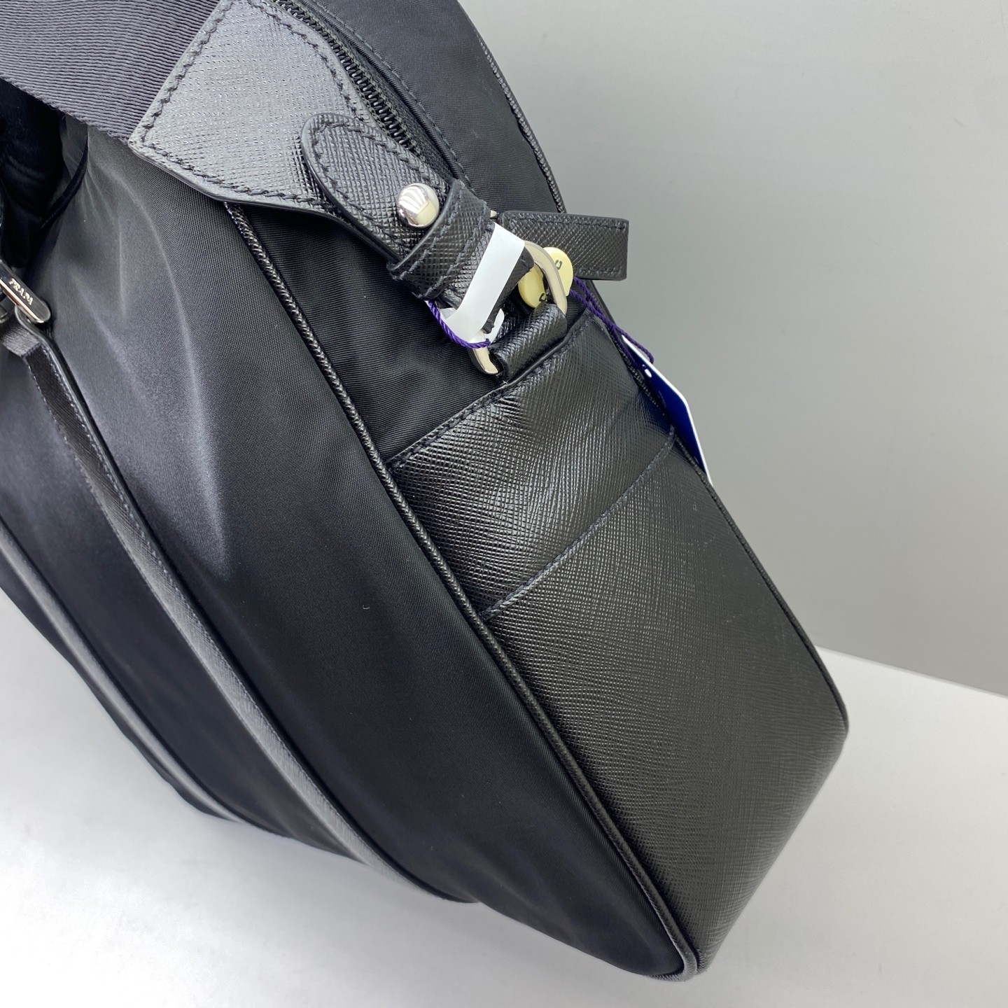 Prada Pre-Owned Authentic Briefcase Black Nylon Free Shipping 36x28x7cm