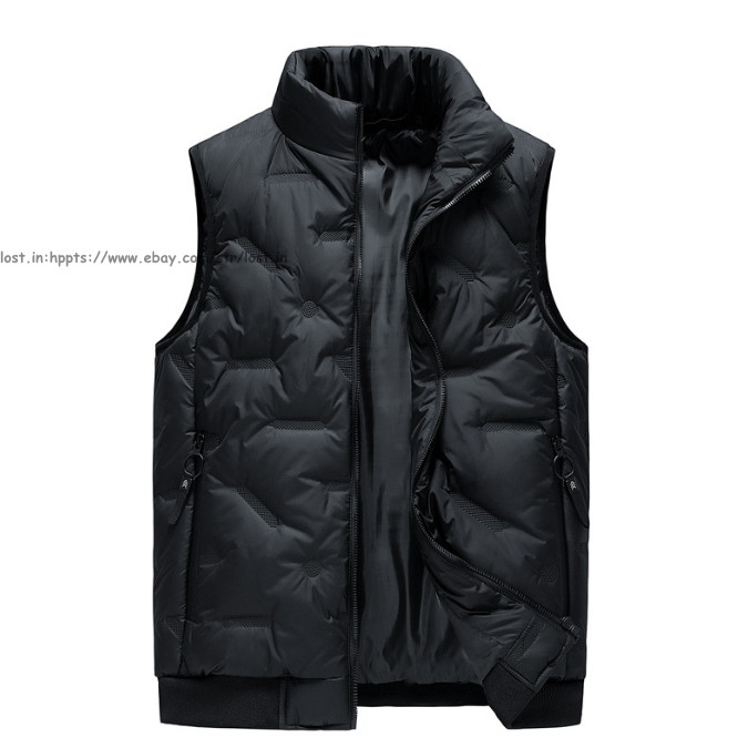 Mens Quilted Vest Winter Warm Cotton Down Jacket Casual Padded Waistcoat Gift