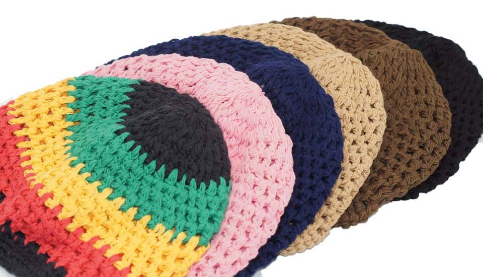100% Cotton KUFI Crochet Beanie Skull Cap Knit Hat Men Women