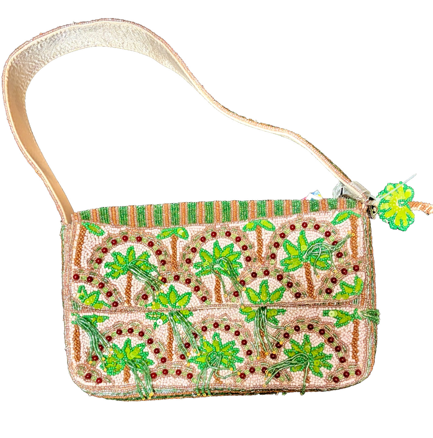 Viral TikTok Women’ Beaded Palmtrees Tropical Shoulder Bag