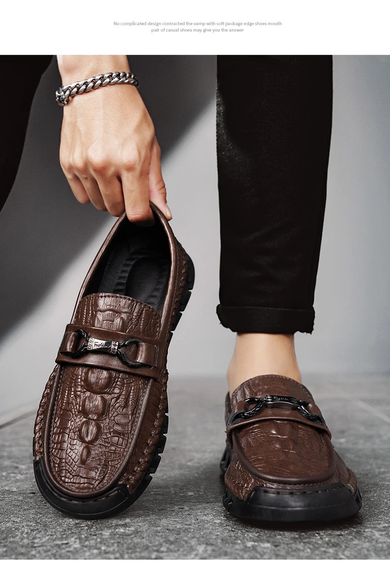 Men Business Dress Driving Moccasin Leather Loafers Shoes Outdoor Flats Shoes