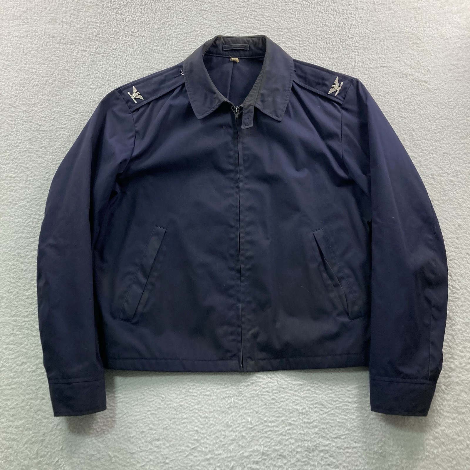 Vintage Blauer Military Jacket Men 42R Blue Ceiling Zero Full Zip Deck Air Force