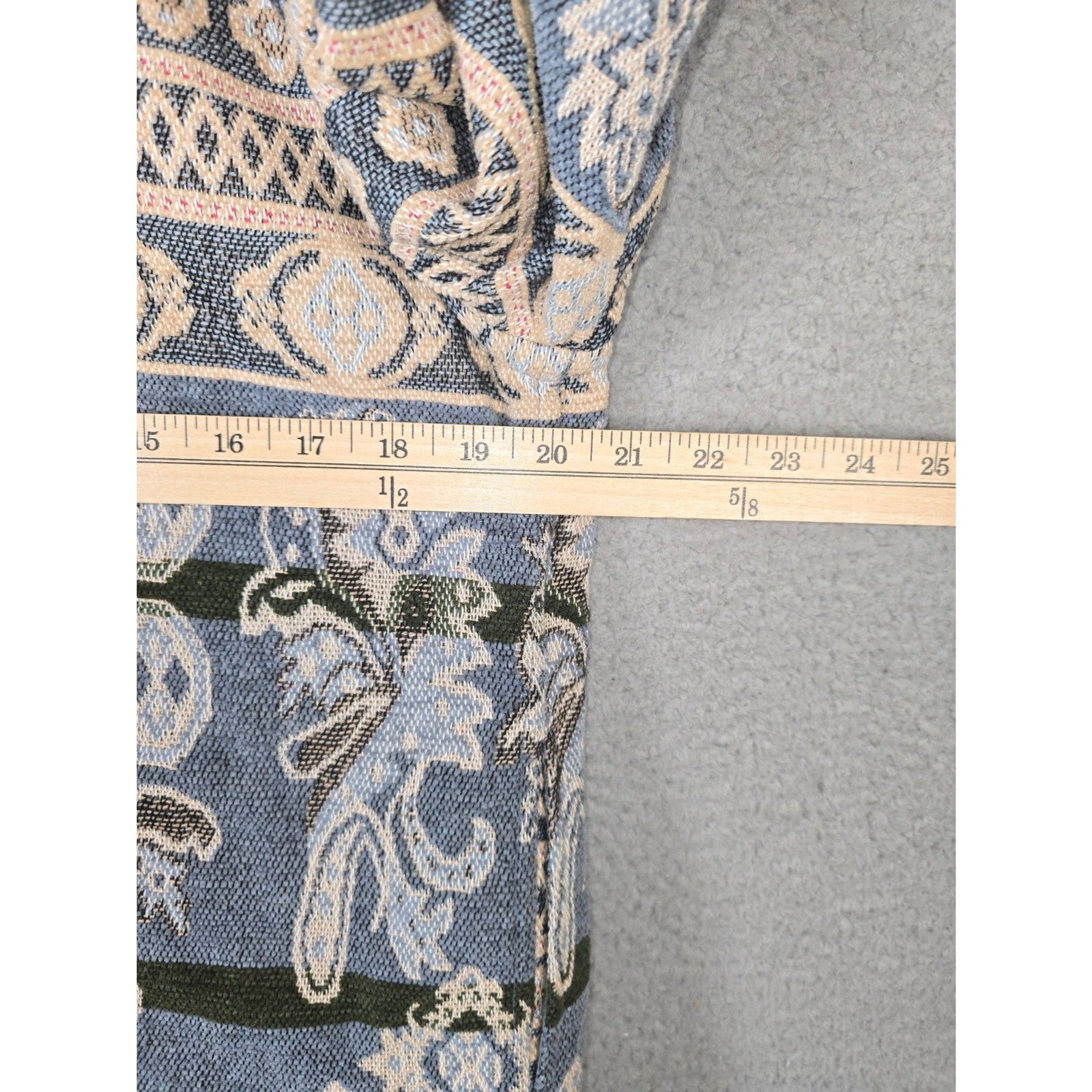 Vintage 90s Flashback Womens Tapestry Jacket M Blue Cotton Rayon Made India