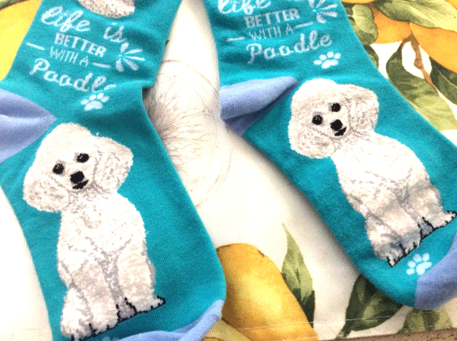 Life Is Better With A Poodle Socks Pet Lovers One Size Fit Most Mid Calf NEW