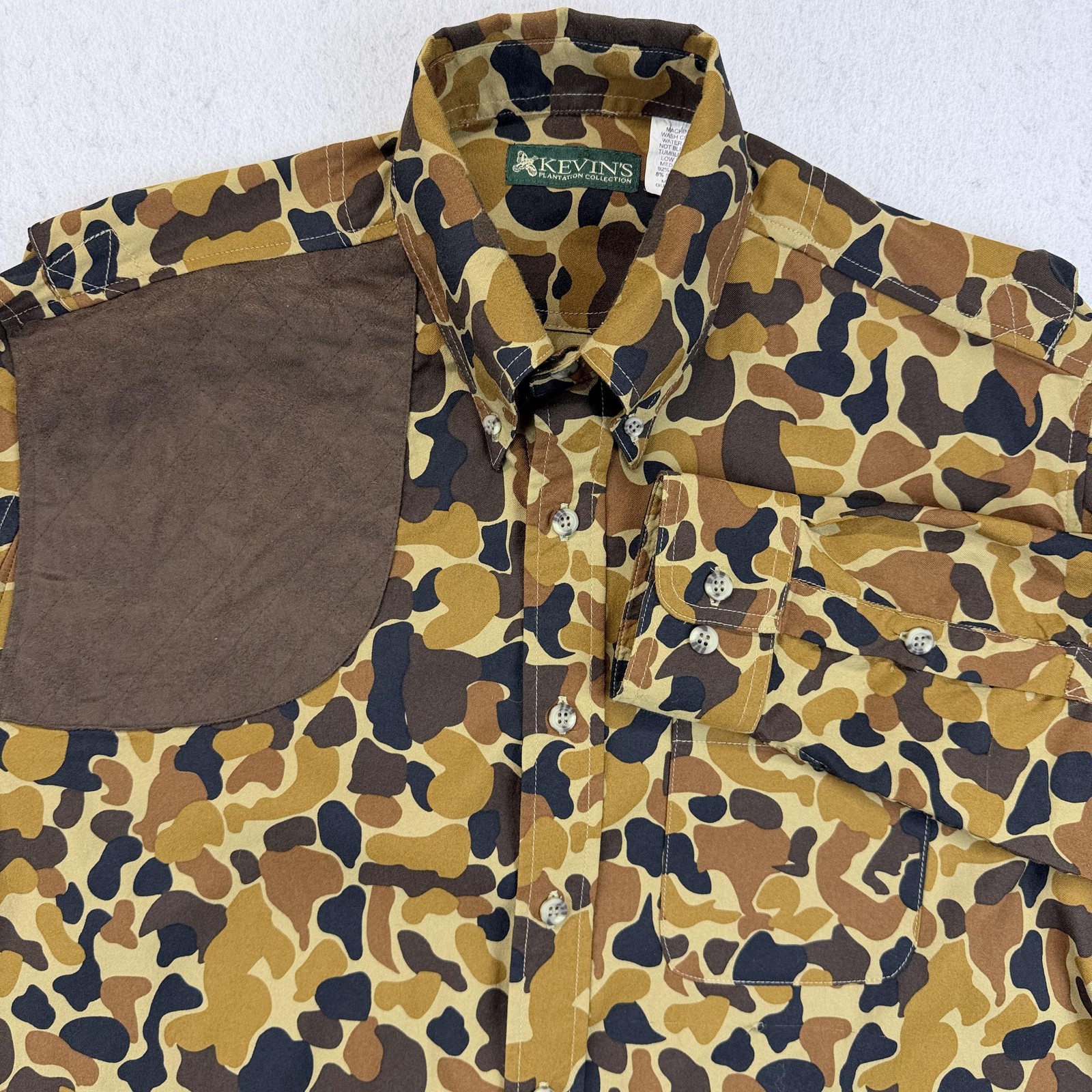Kevin’s Plantation Collection Shirt Mens Large Brown Camo Long Sleeve Hunting