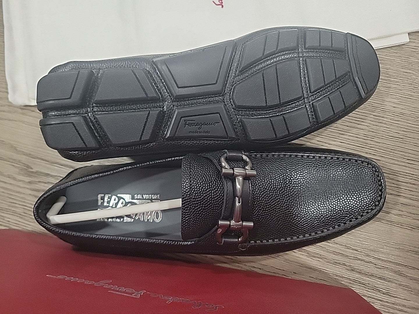 Salvatore Ferragamo Mens Black Parigi Shoes 7 D NEW NIB