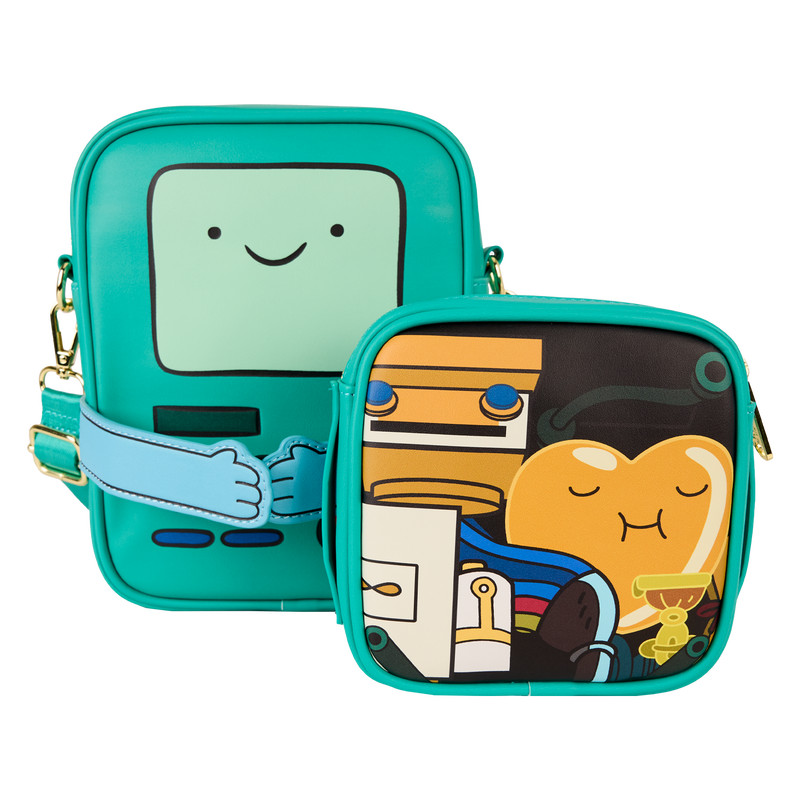 (Big Sale) Loungefly Adventure Time Finn AOP Backpack BMO Crossbody Bag Set