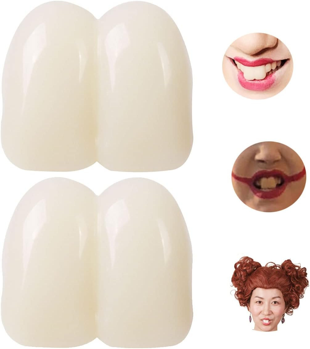 2 Pieces 17Mm Deluxe Custom Big Buck Teeth Caps for Clown Bunny Hillbilly Costum