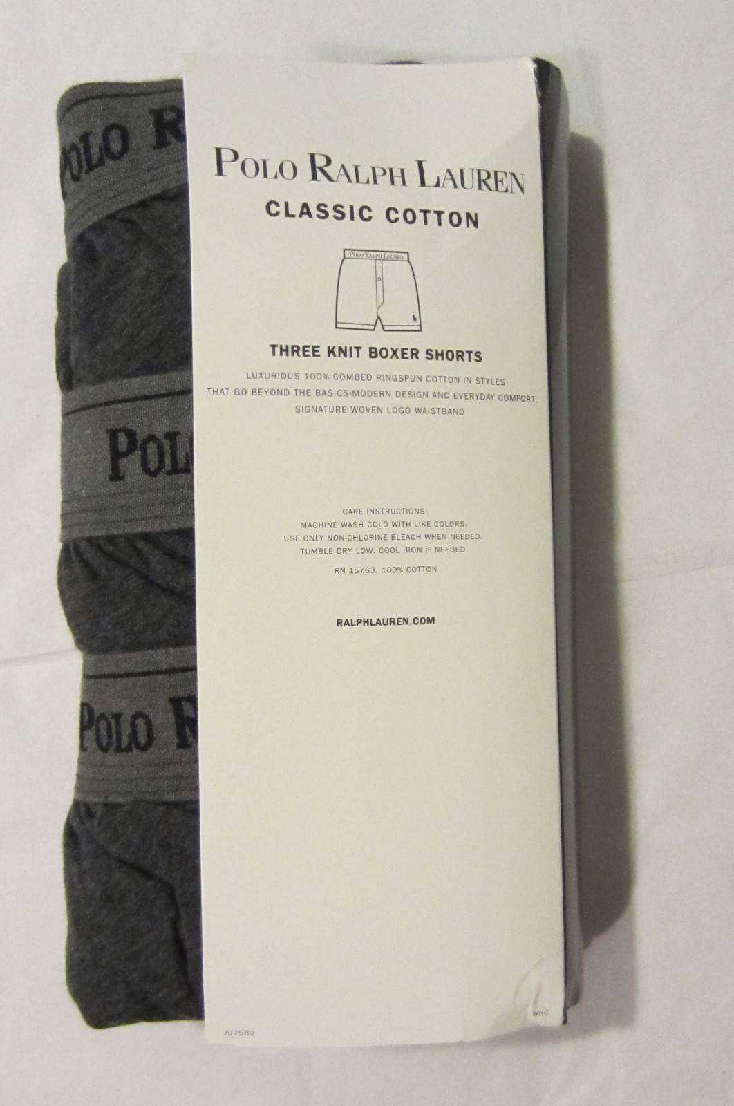3 RALPH LAUREN POLO WHITE BLACK OR GRAY COTTON KNIT BOXER SHORTS SIZES: S M L XL