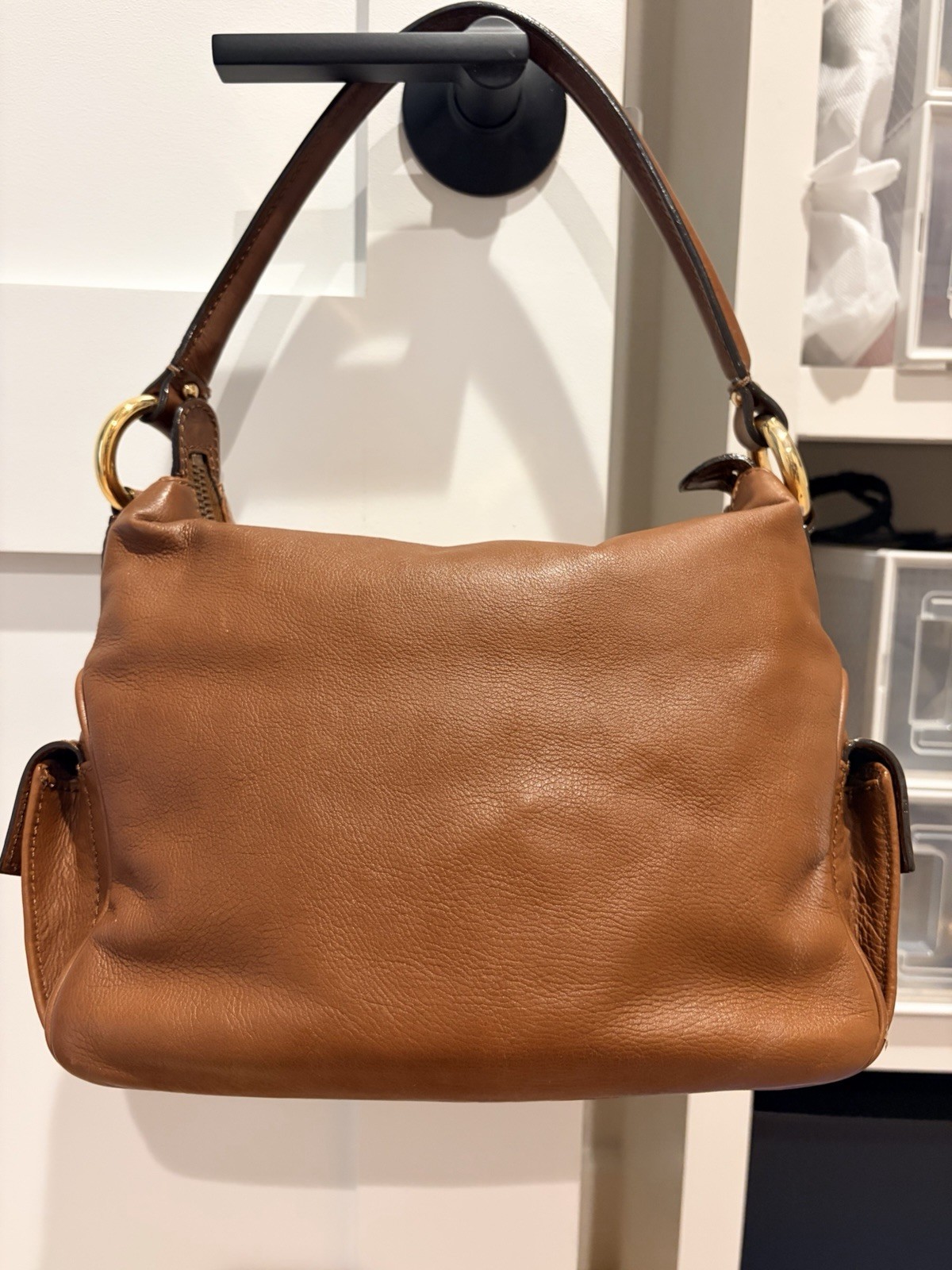 Vintage Marc Jacobs Blake Brown Shoulder Bag Zip Closure Gold Hardware
