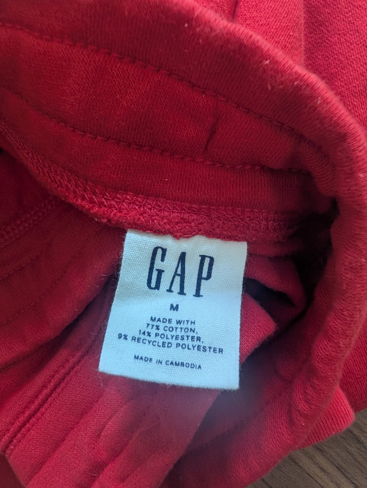 GAP Red Fleece Jogger Sweatpants Drawstring Logo Lounge Pants Size Medium