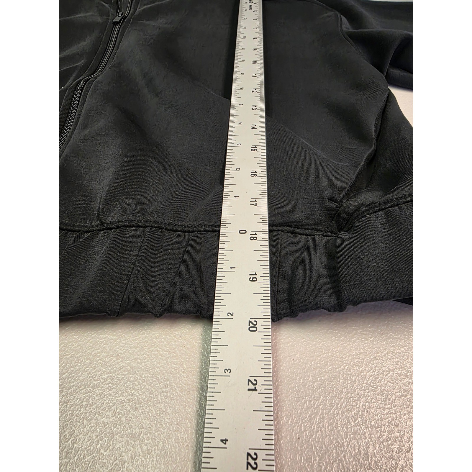All in Motion Sandwash Full Zip Jacket Black XXL Relaxed Fit Hip Length