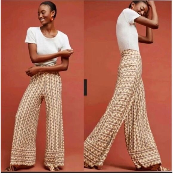 FARM Rio x Anthropologie Wide Leg Geometric Palazzo Pants Extra Small