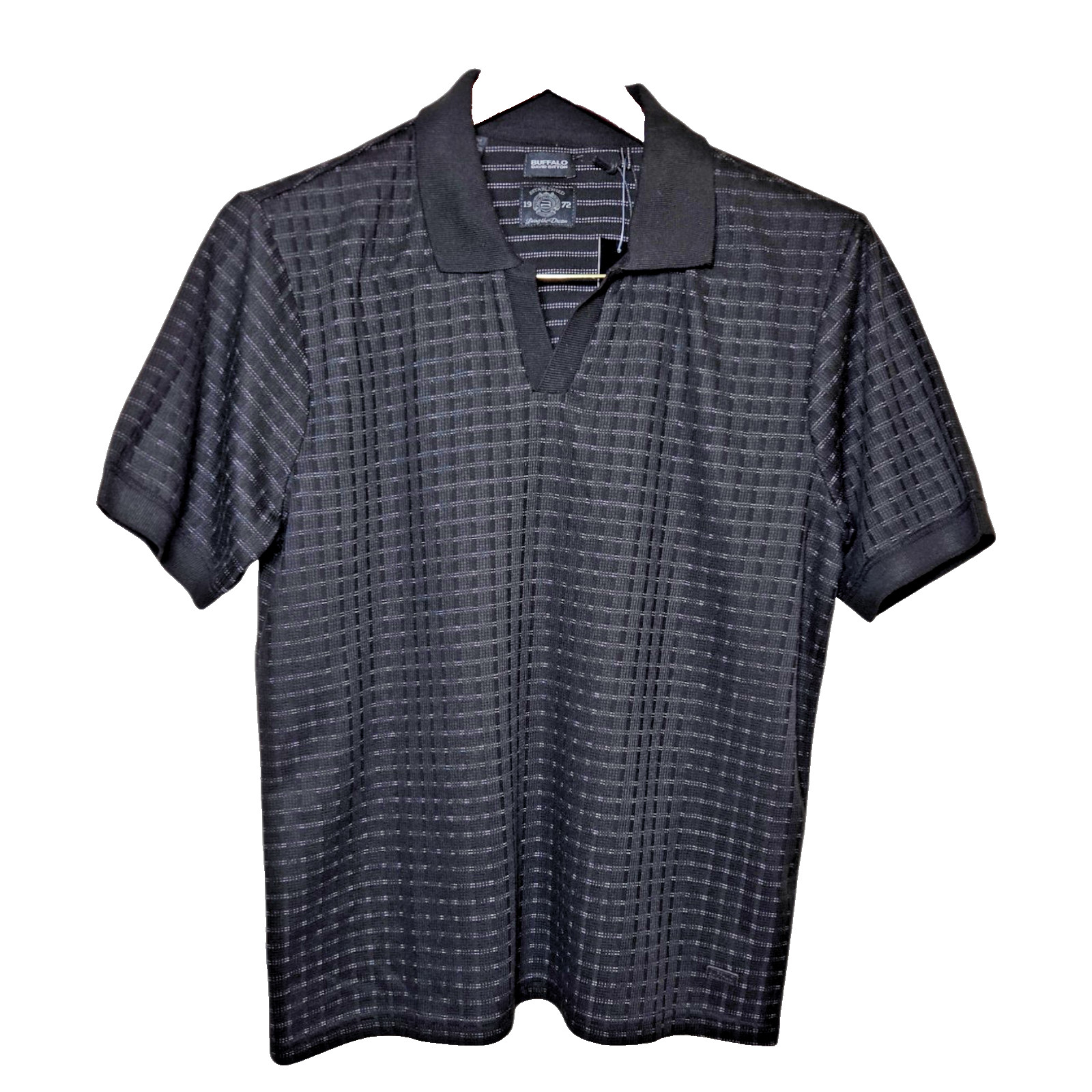 Buffalo David Bitton Polo Shirt Mens Size M Blue Short Sleeve Collared Polyester