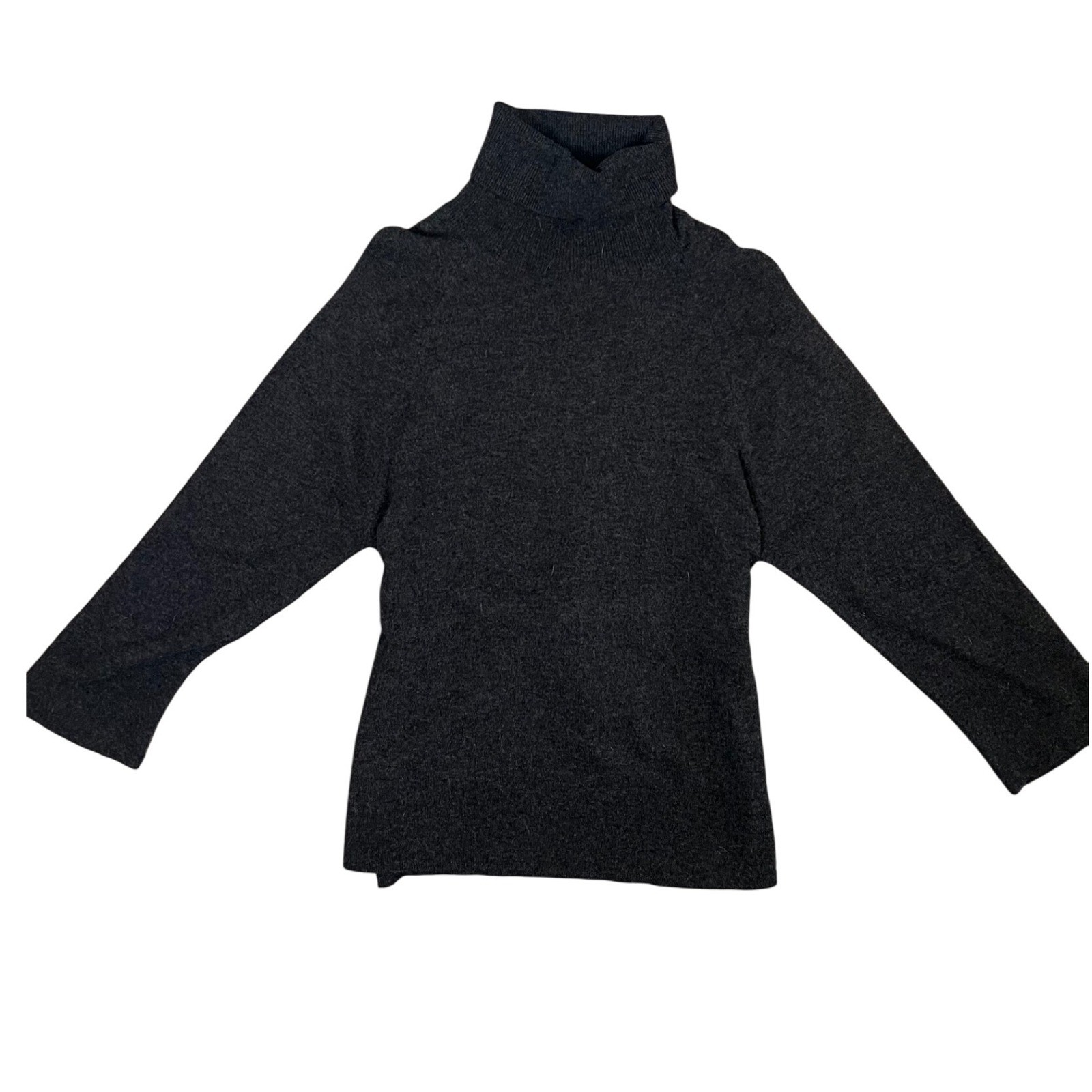 Charli Charcoal Gray 100% Merino Wool Turtleneck Sweater Size Small