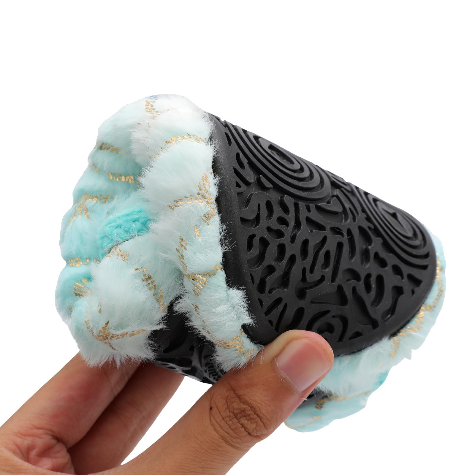 Scurtain Unisex Adults Rubber Sole Slippers House Slippers For Women Blue/Sca…