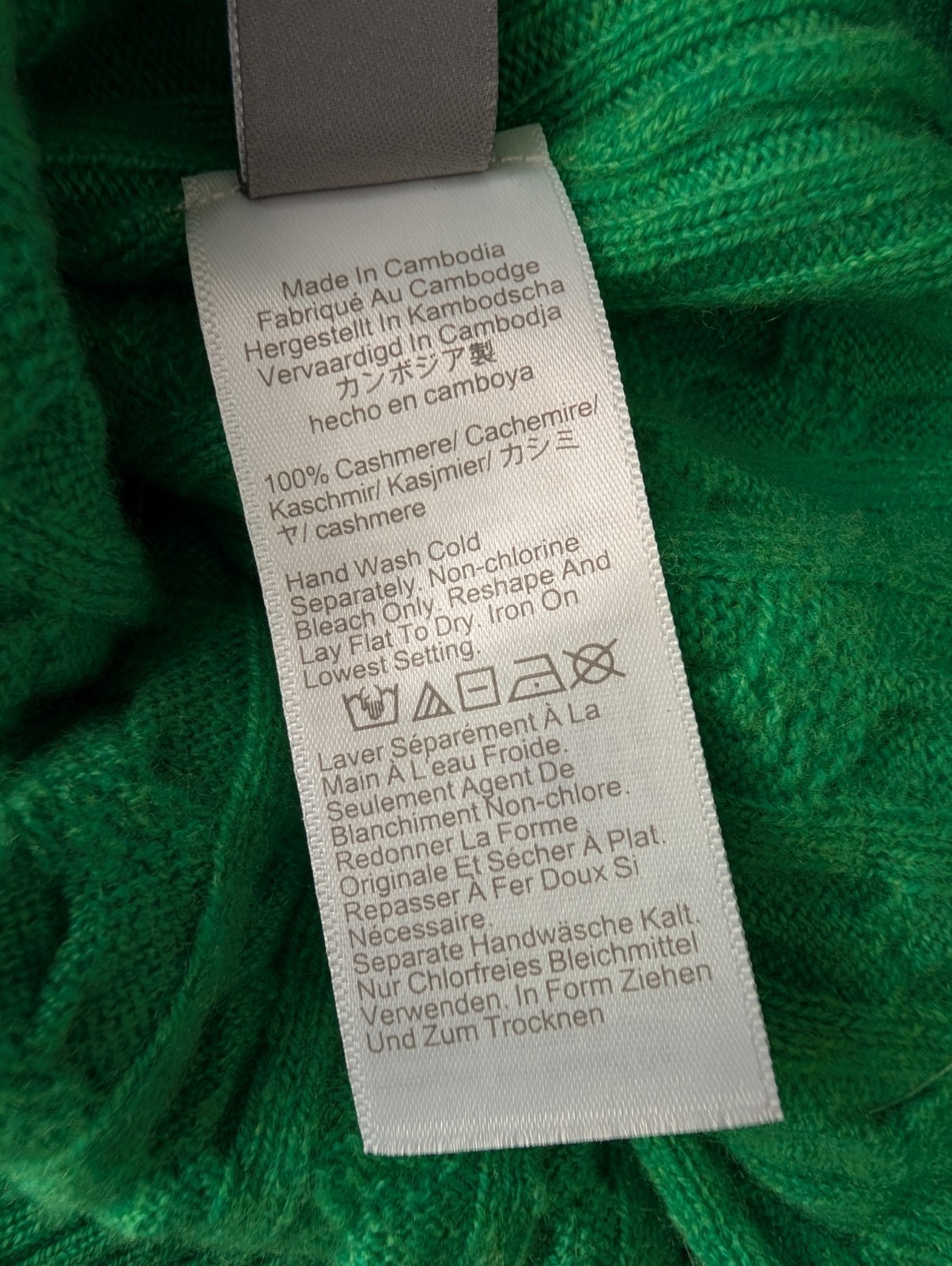J Crew Green 100% Cashmere Cable Knit Button Cardigan Sweater Size 3X SP26