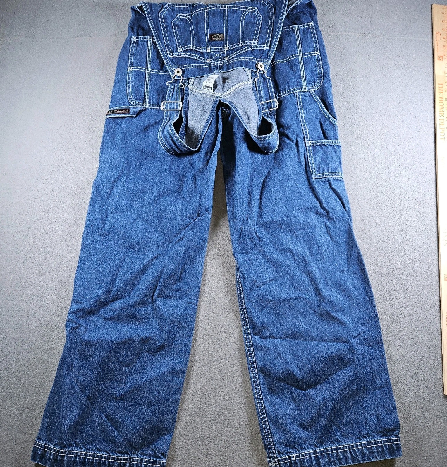 Vtg Jordache Denim Overalls Women M Carpenter Hammer Loop Baggy Y2K 90s Wide Leg
