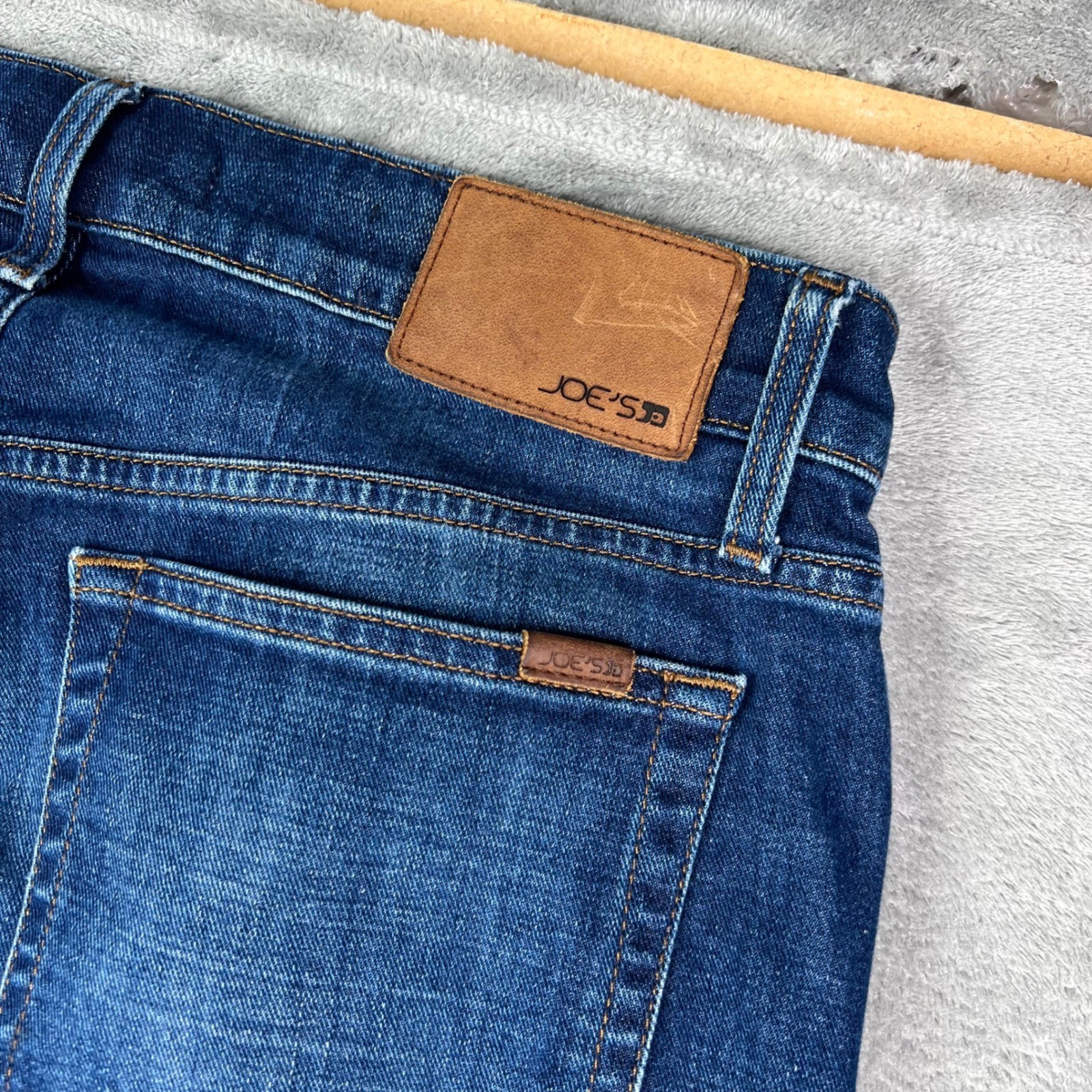 Joe’s The Brixton Jeans Mens 32 Blue Solid Straight Narrow Fit Whiskered Denim