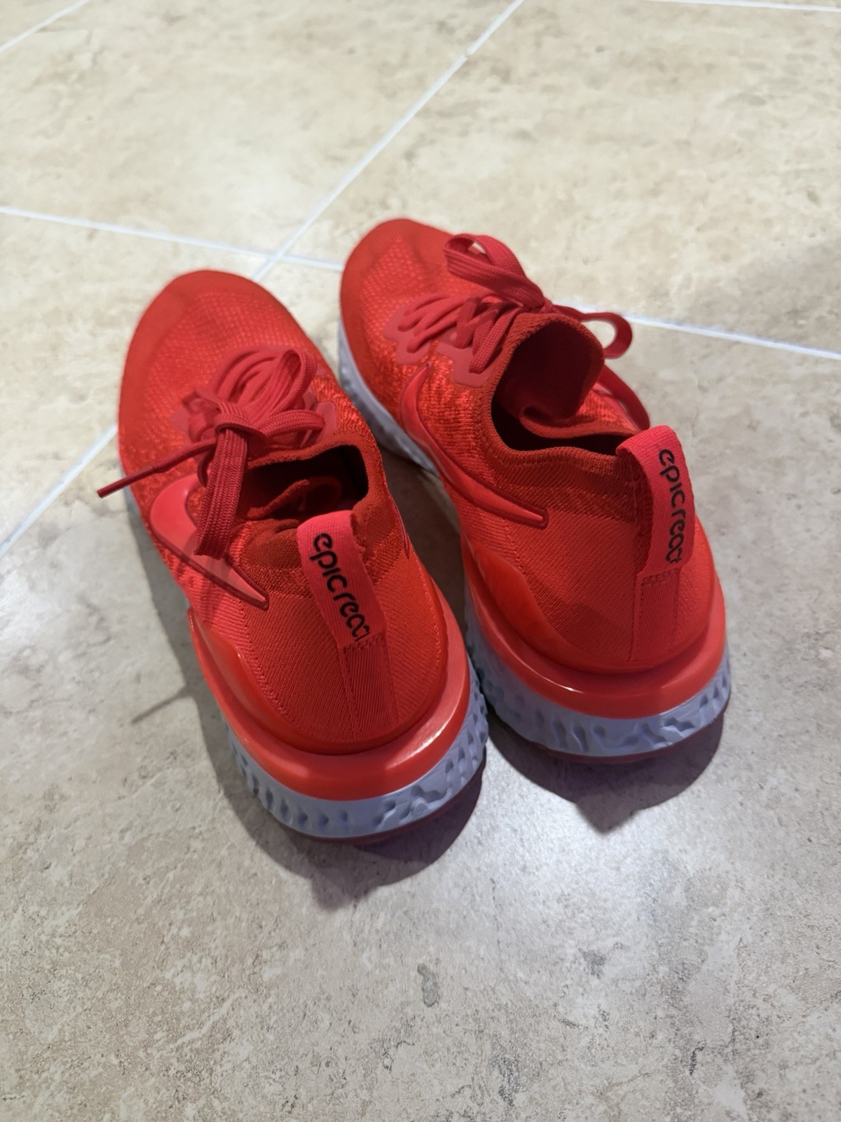 Nike Epic React Men’s Red Low Top Lace-Up Solid Athletic Sneakers