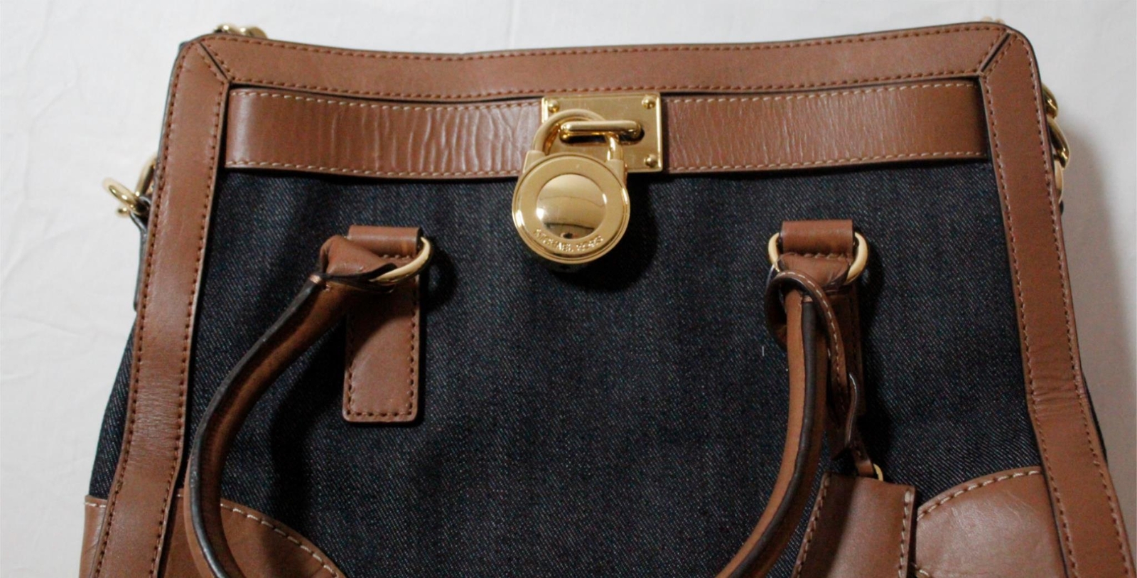 Michael Michael Kors Women’s Corner Frame Hamilton EW Satchel MP7 Dark Denim NS