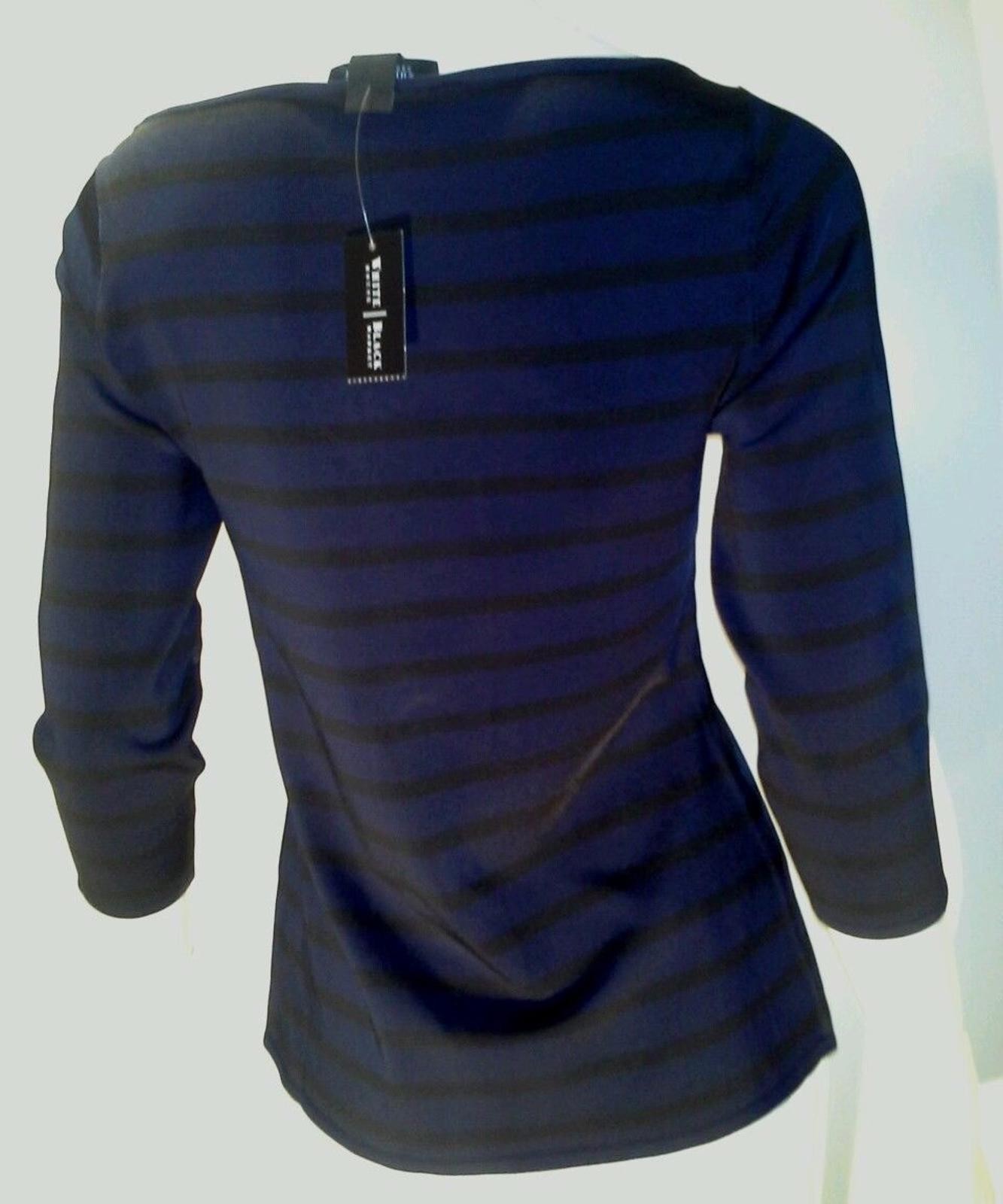 NWT WHITE HOUSE BLACK MARKET CROSSOVER STRIPE PULLOVER TOP SWEATER M