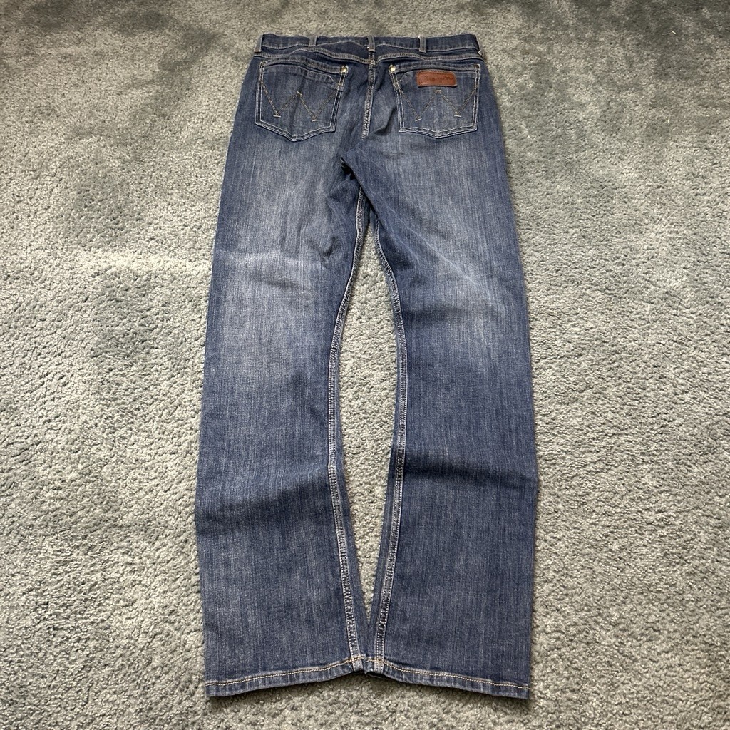 Wrangler Retro Dark Wash Slim Bootcut Fit Jeans Mens Sz 34×35