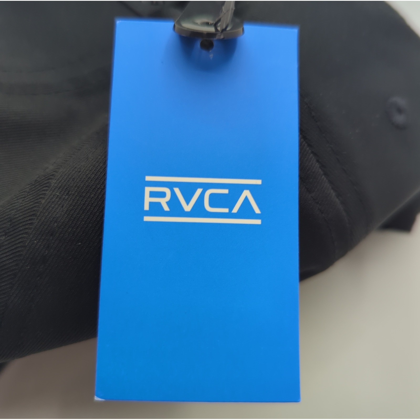 RVCA Off Grid Snapback Hat Black Rope Detail Flat Brim Cap 3D5512609 NEW