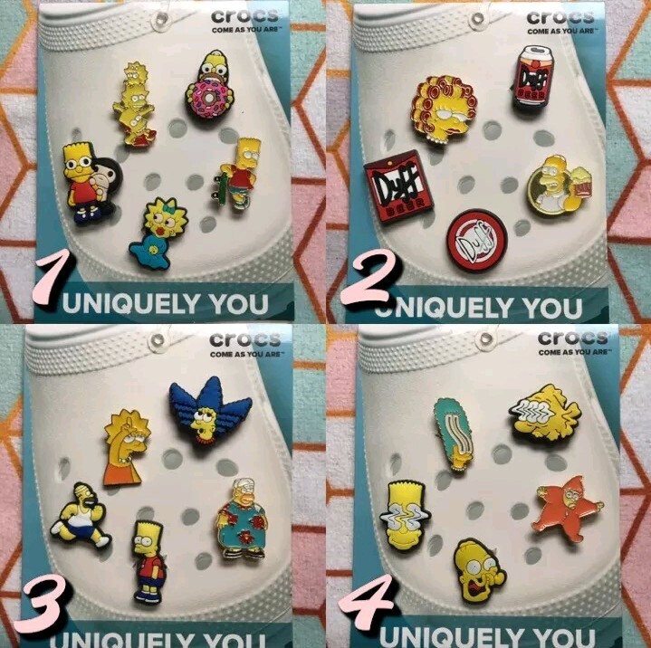 Crocs Handmade jibbitz 5pc the Simpson Bart homer magggie Lisa shoe charms set18