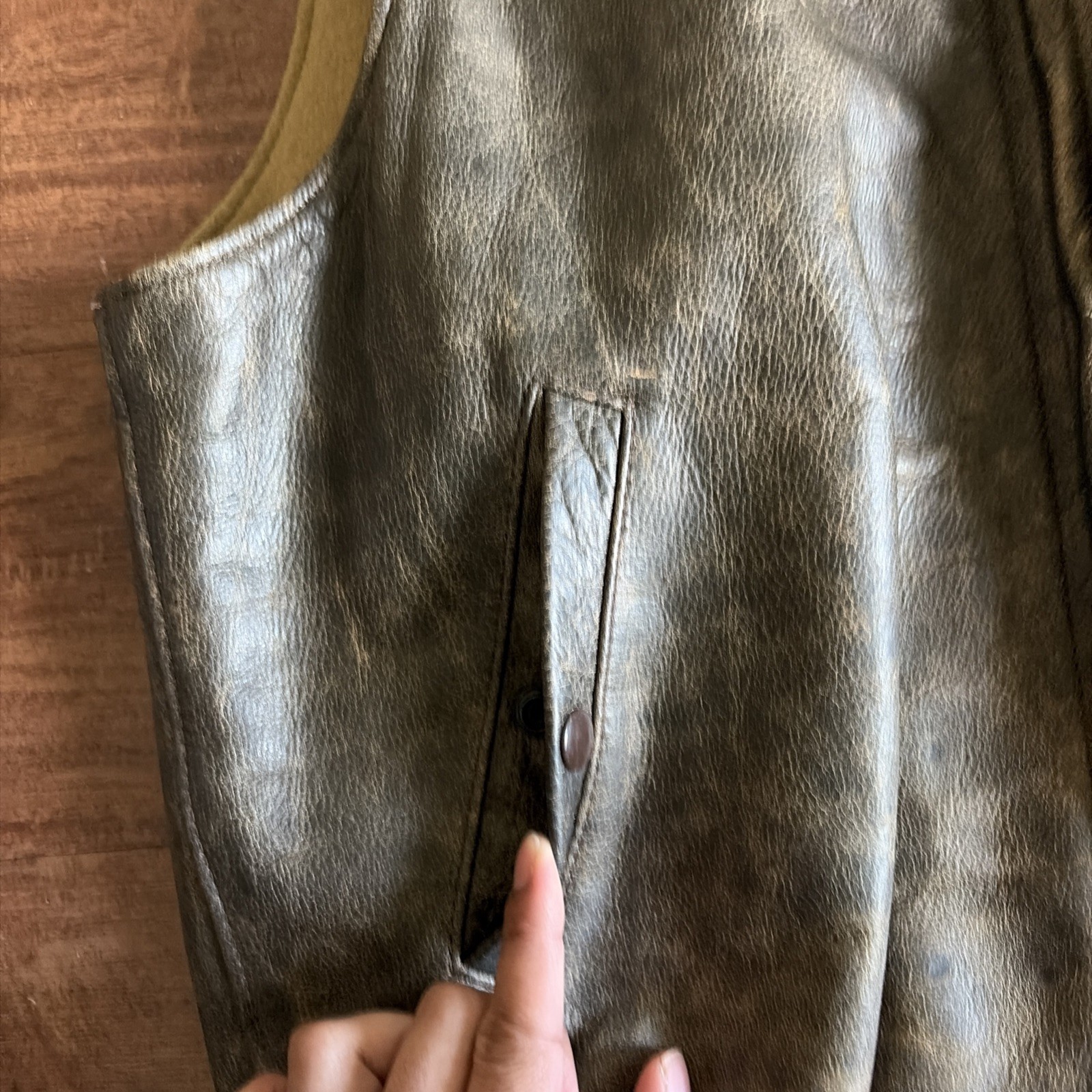 1980s Banana Republic Leather Bomber Vest Jacket Size Large