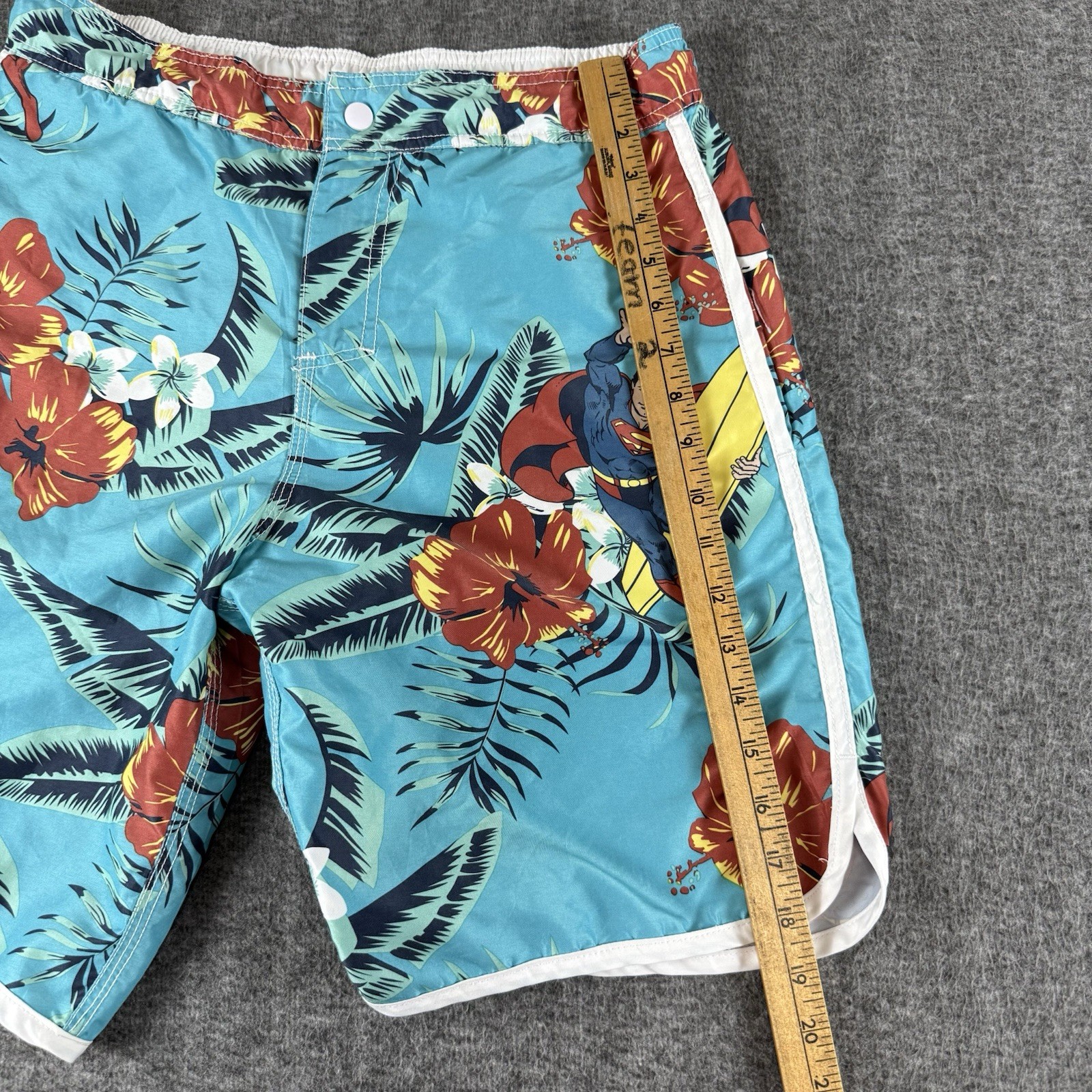 Superman DC Comics Mens Board Shorts Swim Trunks Hawaiian Surf Blue Size S