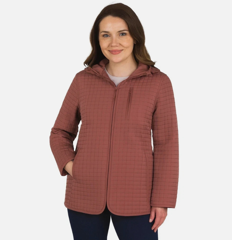 Lands’ End Women’s Inside Pocket Adjustable Hood Quilted Jacket, Red, Size L