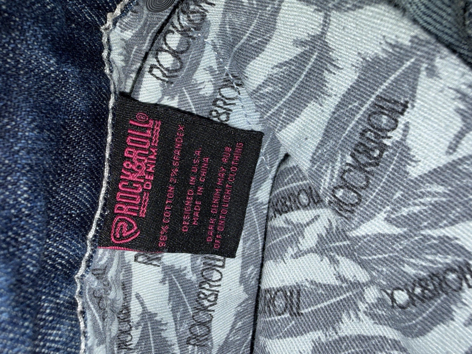 Rock & Roll Denim Men’s Blue Regular Fit Midrise Jeans Dark Wash 5-Pocket