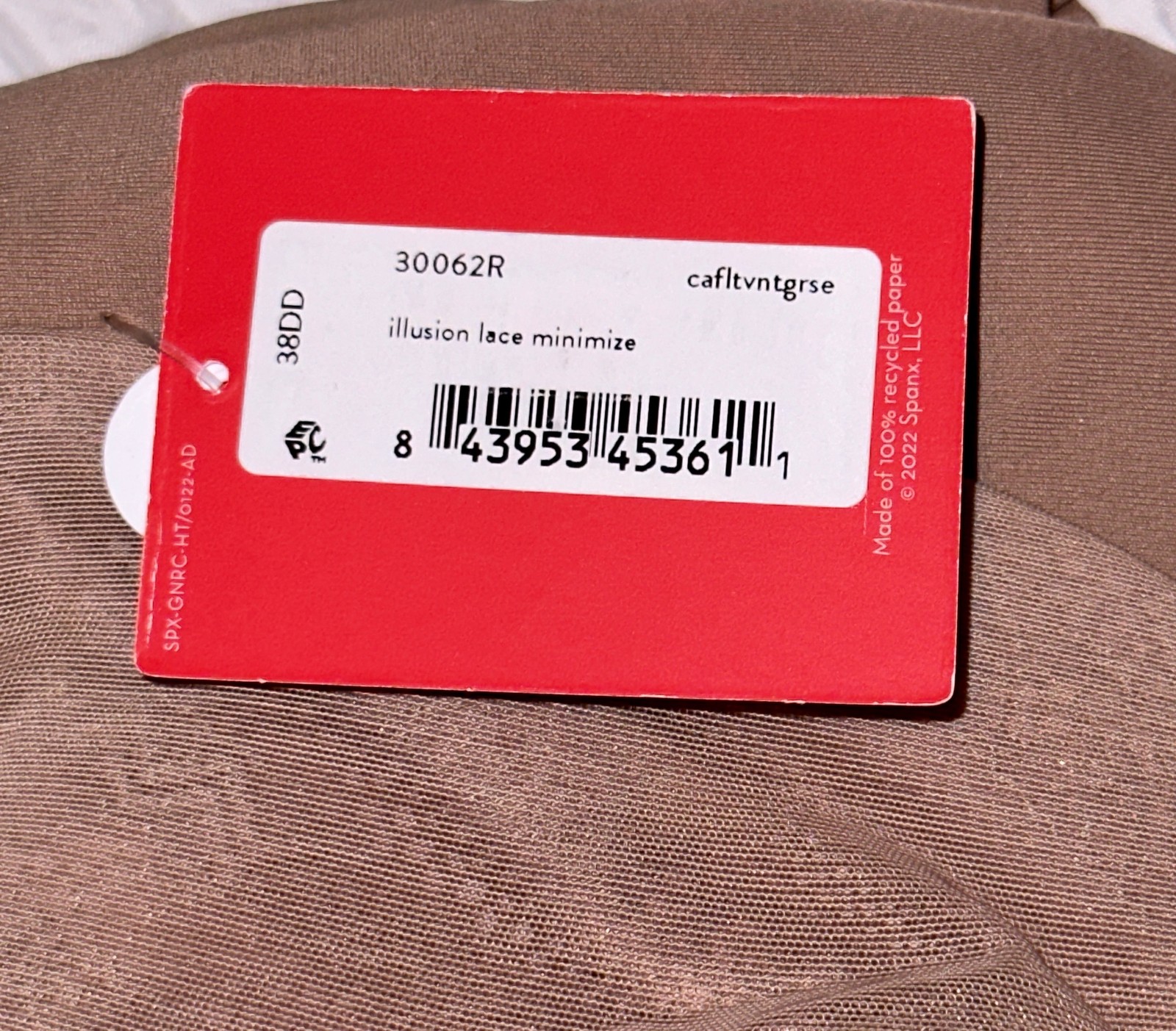 SPANX Illusion Lace Cafe Au Lait Rose Minimizer Underwire Bra 32G 34G 36DD 38DD