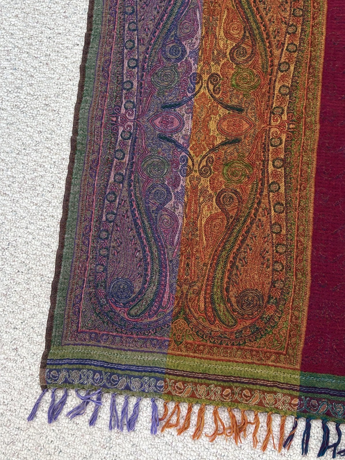 Moksha Fine Wovens 100% Pure New Wool 75″ Length x 36″ Width Throw / Pashmina