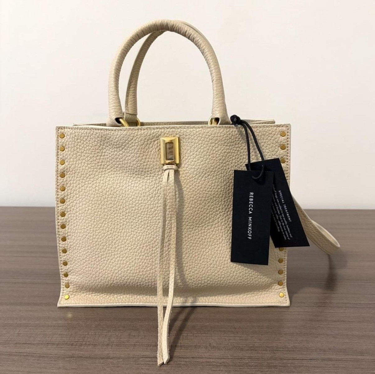 Rebecca Minkoff Darren small Tote Crossbody Strap Beige NWT