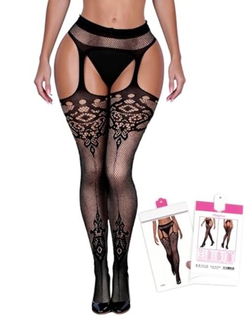 Black Fishnet Tights for Women XS-5XL Plus Size 3X-Large-5X-Large 1- Black