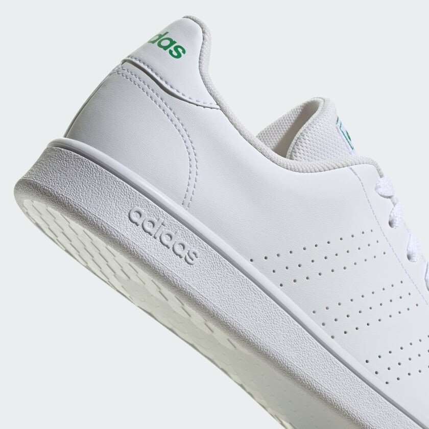 Adidas Advantage Base Sneaker Shoes White w/ Green Mens Size 13 New (GW2063)