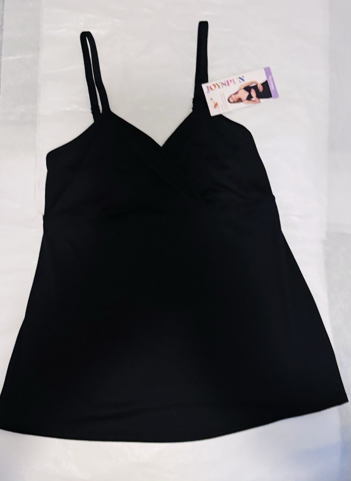 Joyspun Maternity Nursing Camisole Tank Black S-M Stretch Adjustable Straps