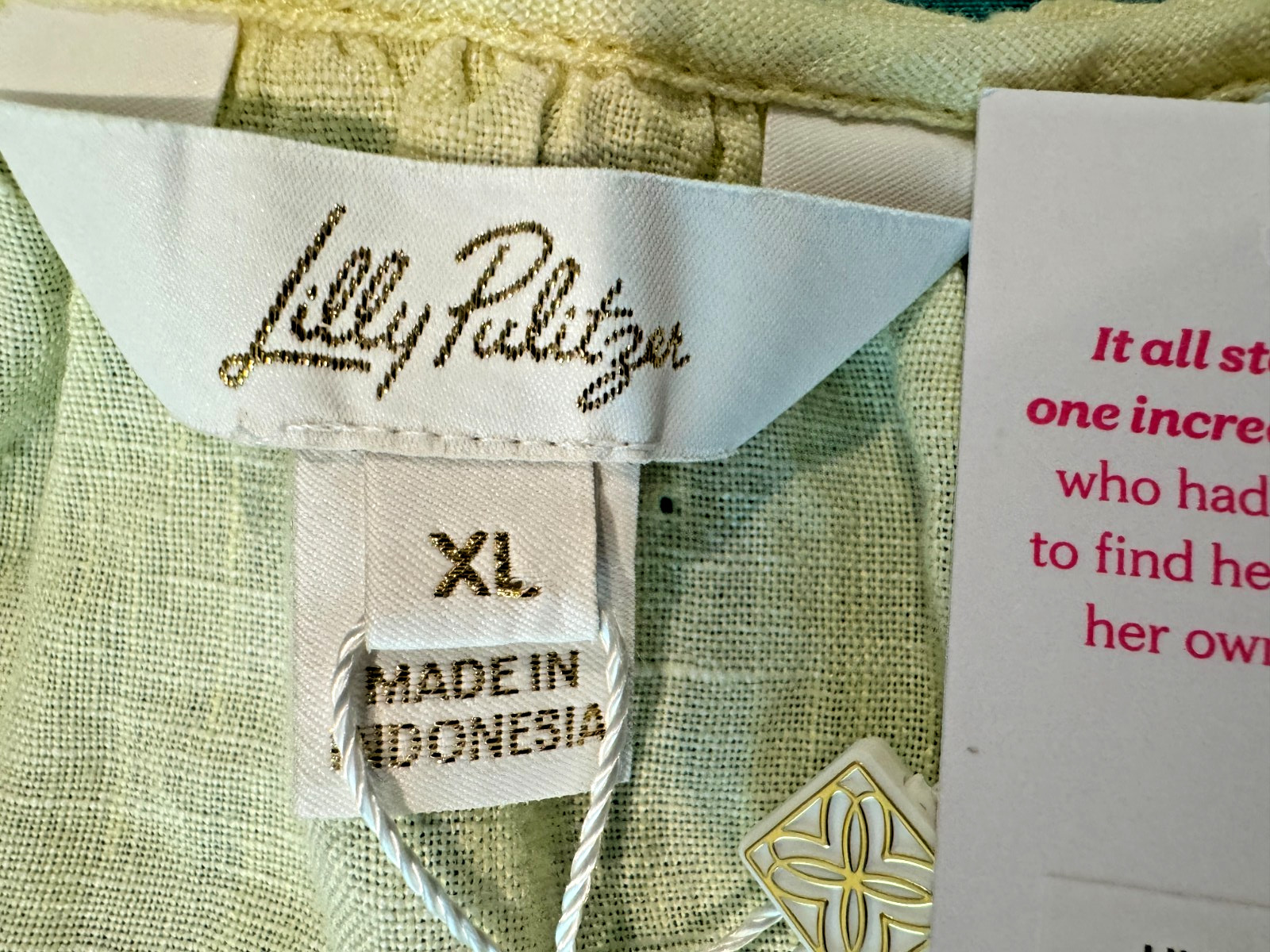 Lilly Pulitzer Calais 100% Linen Blouse Women’s XL Braided Trim Lemon Yellow