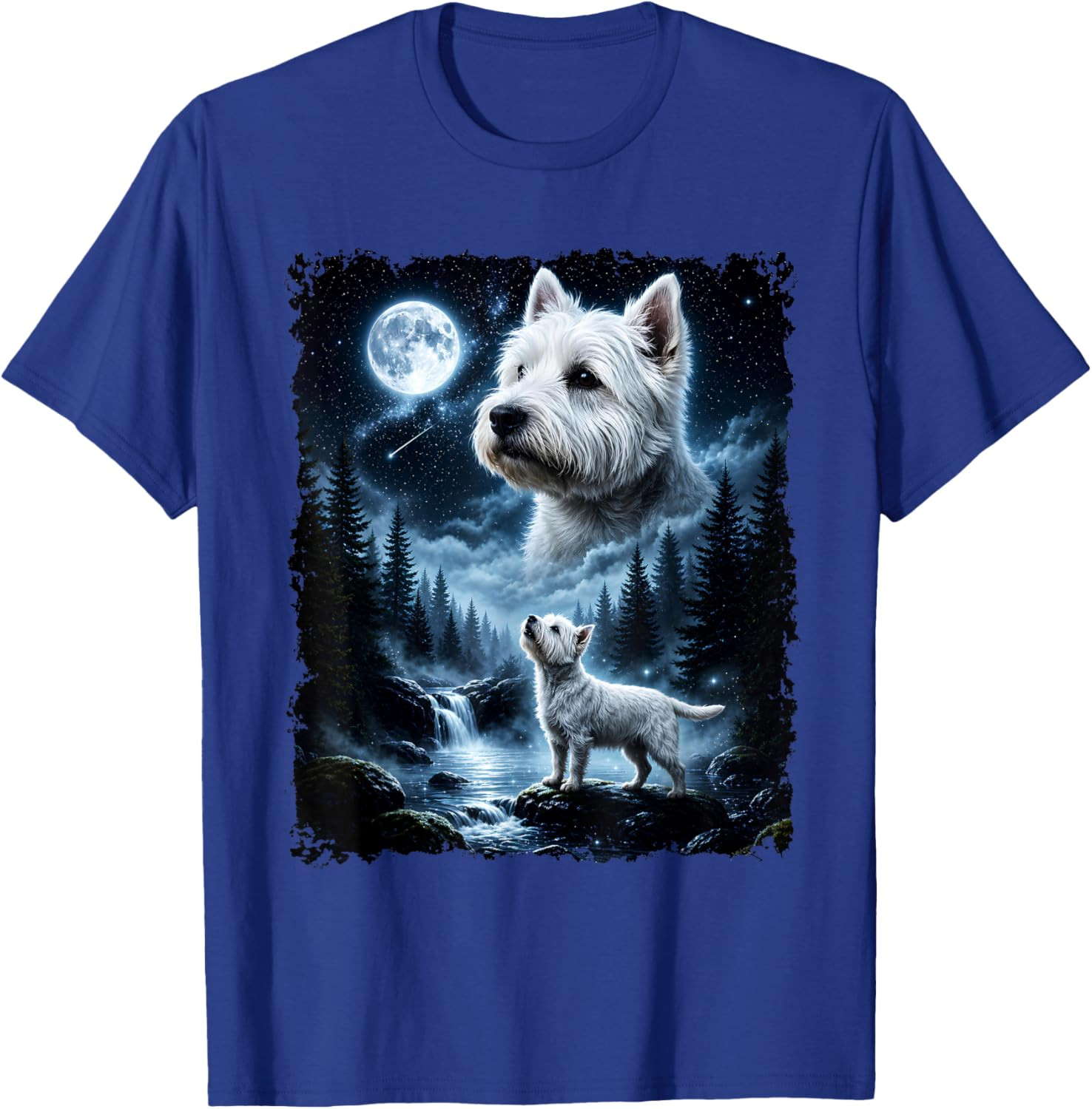 West Highland White Terrier Howling At The Moon Halloween T-Shirt