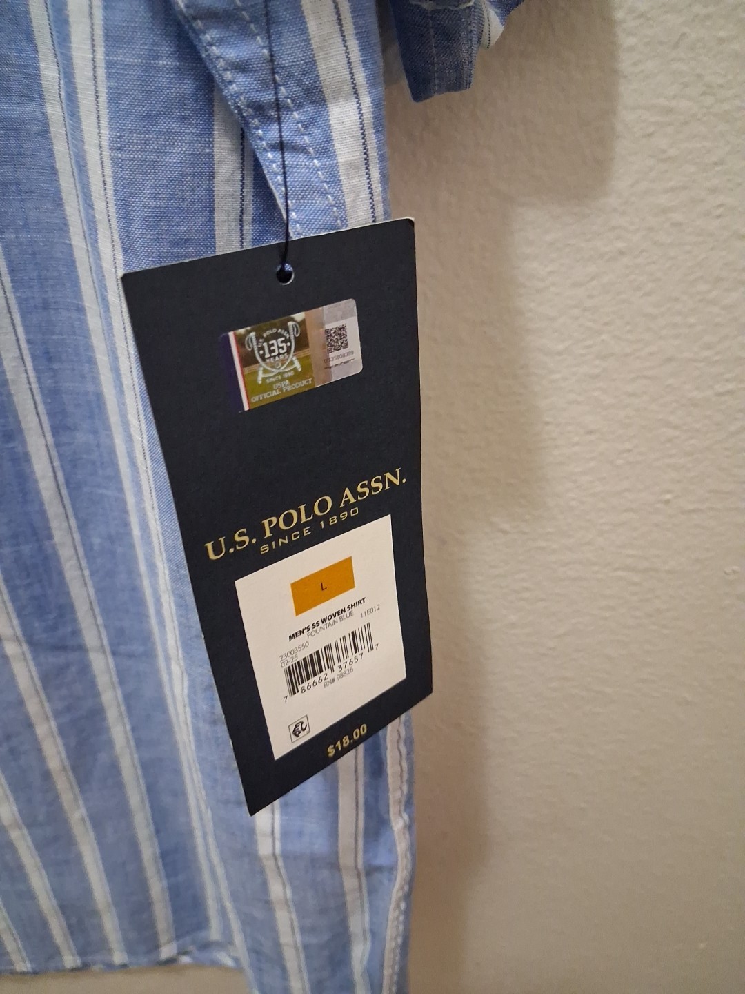 Mens U.S. Polo ASSN Short Sleeve Woven Shirt Size Large NWT