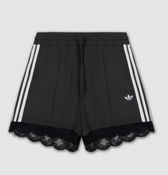 Adidas Originals Lace Trim 3S Shorts Women Asia Fit II5605 Black Casual Shorts